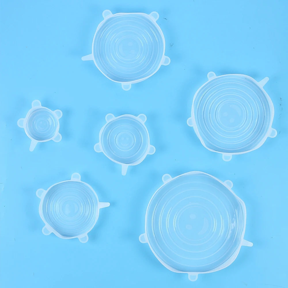 🌱 FlexiSeal – Couvercles extensibles en silicone réutilisables (6 pièces)