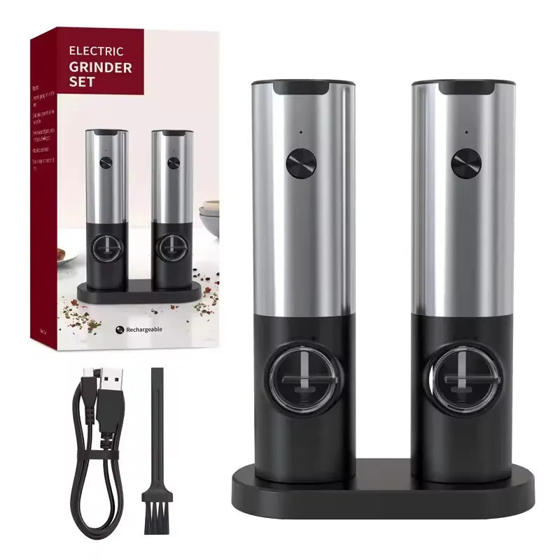 🌶️ GrindMaster Luxe – Moulin à poivre électrique avec station de recharge USB