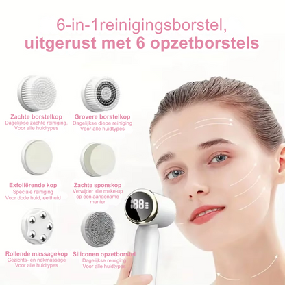 GlowSonic™ - 6-in-1 gezichtsreinigingsborstel