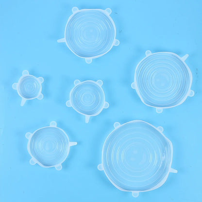 🌱 FlexiSeal – Couvercles extensibles en silicone réutilisables (6 pièces)