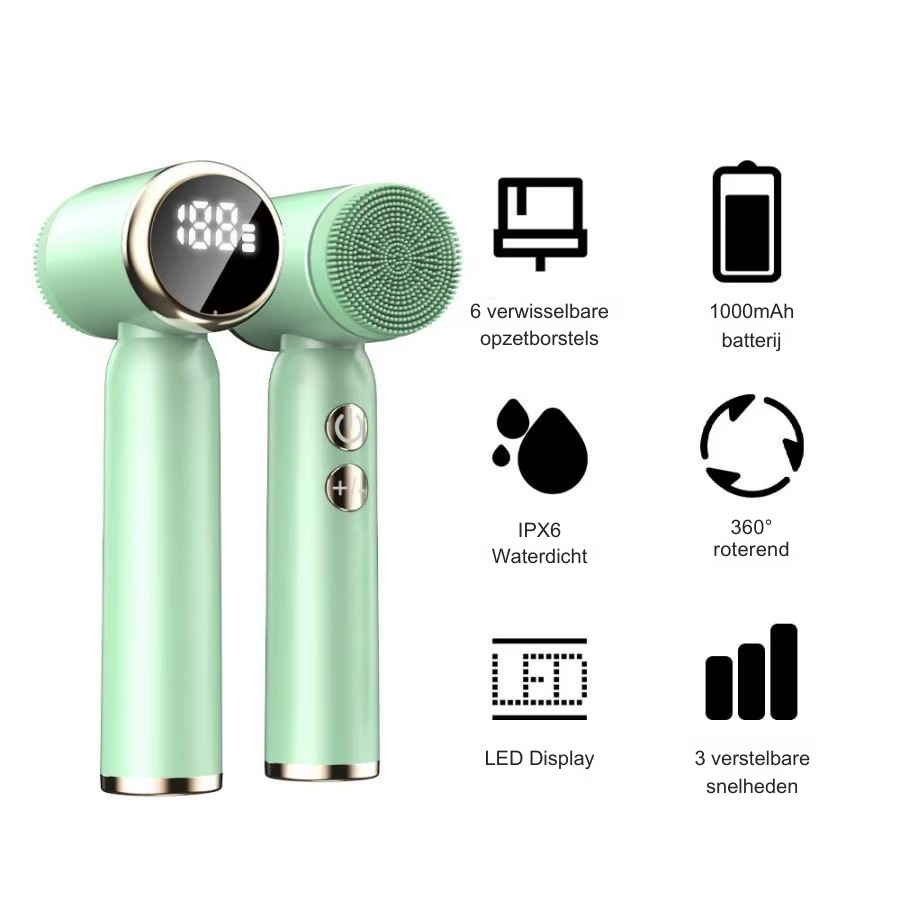 GlowSonic™ - 6-in-1 gezichtsreinigingsborstel